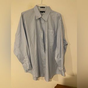 Saks Fifth Ave Big & Tall blue and light pink striped button down